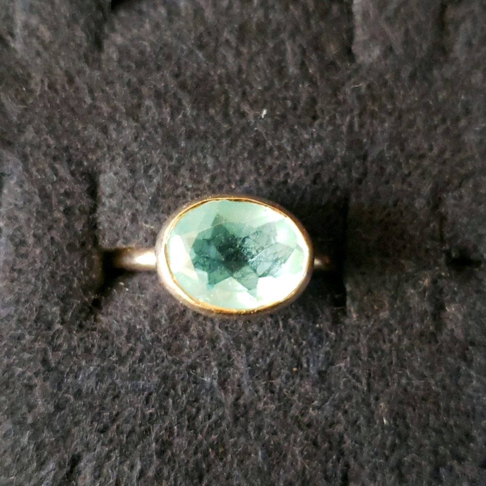 RING AQUA TOPAZ SILVER